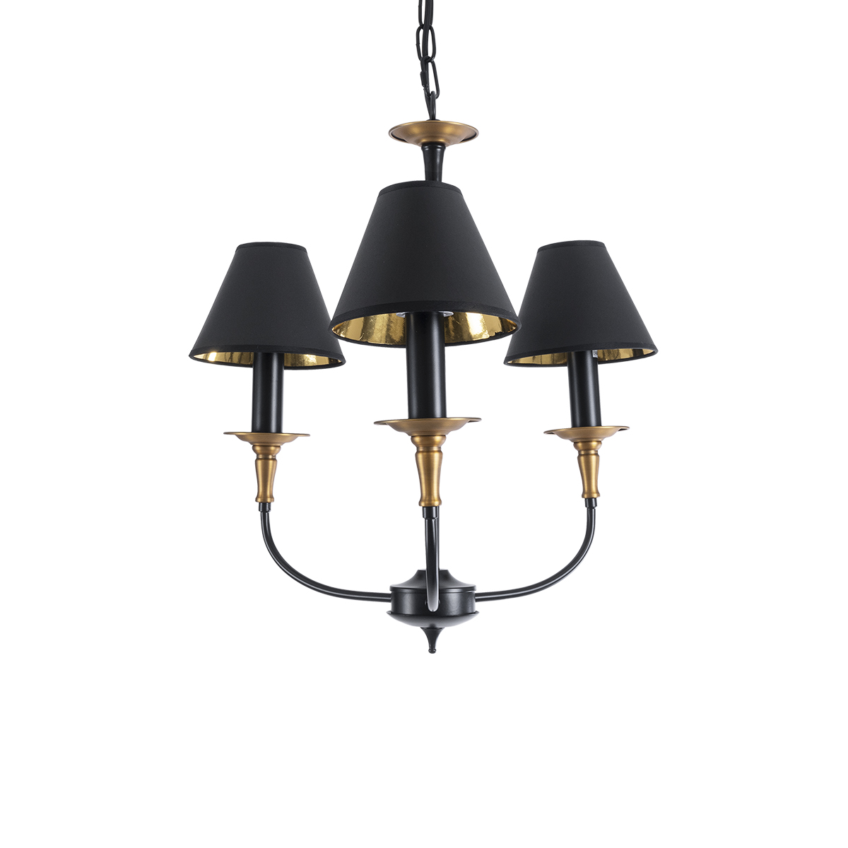 LEDTM® LIMI 01091 Vintage Κρεμαστό Φωτιστικό Οροφής με Ντουί 3 x E14 AC 220-240V IP20 - Μαύρο & Χρυσό - Μ55 x Π55 x Υ55cm - Image 2