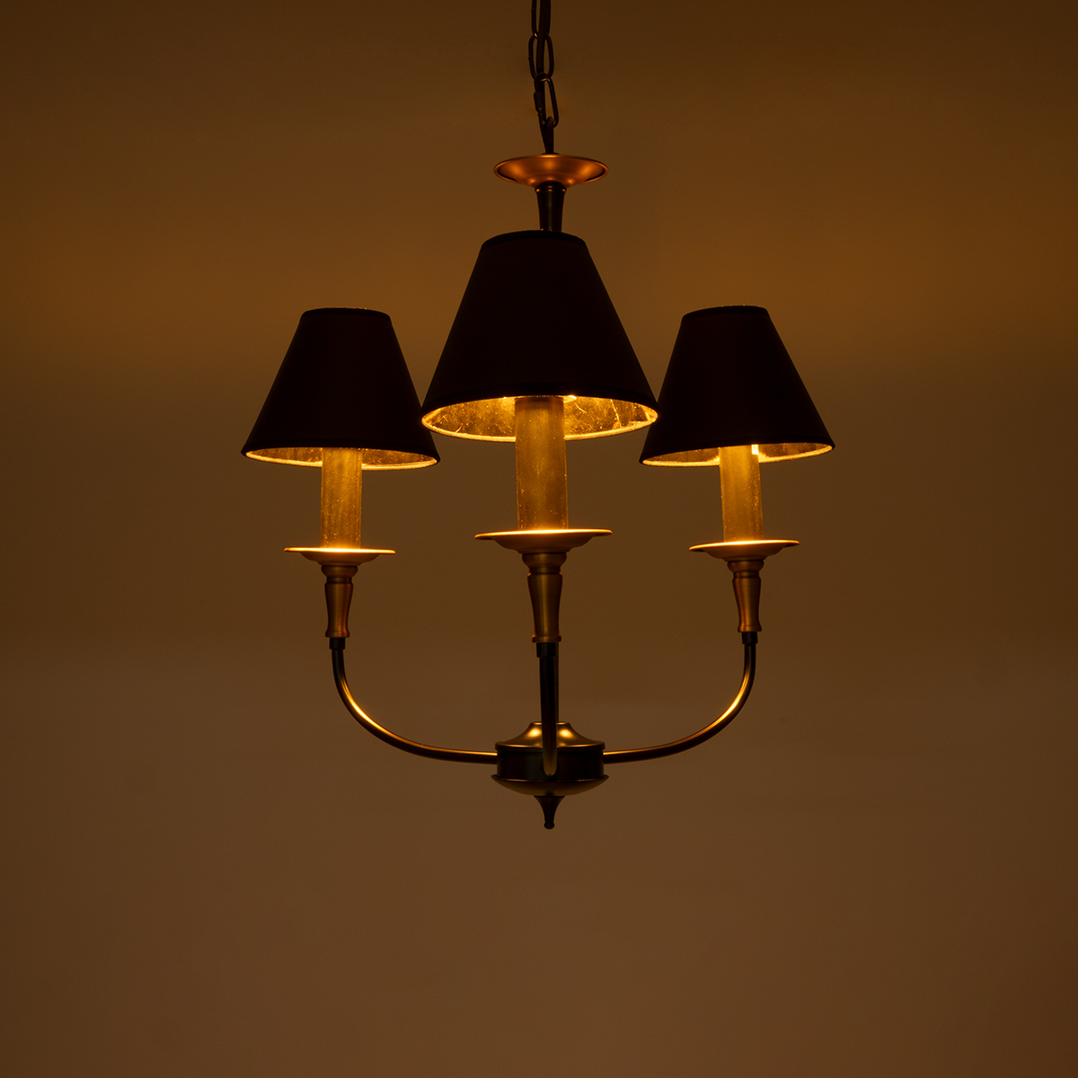 LEDTM® LIMI 01091 Vintage Κρεμαστό Φωτιστικό Οροφής με Ντουί 3 x E14 AC 220-240V IP20 - Μαύρο & Χρυσό - Μ55 x Π55 x Υ55cm - Image 3