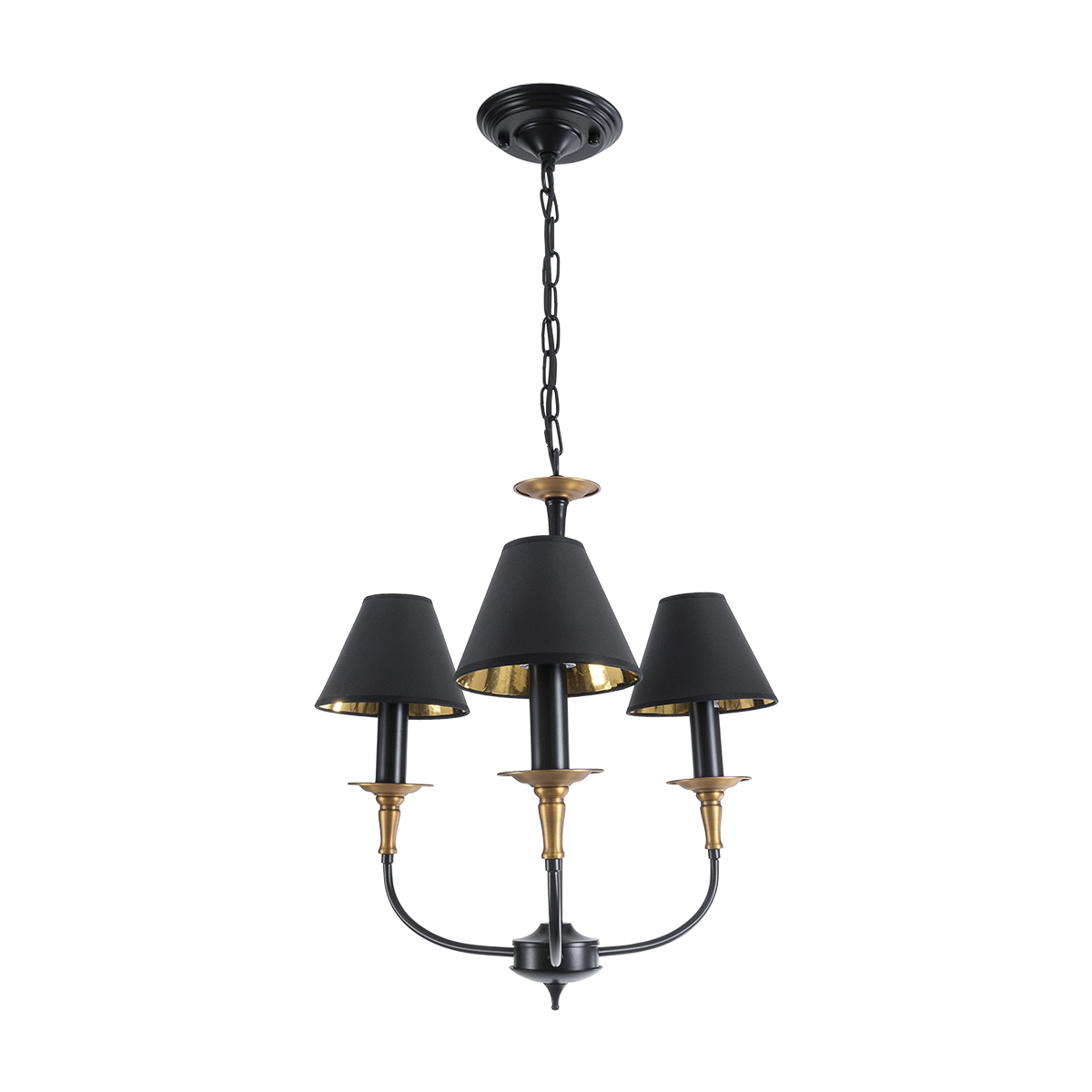 LEDTM® LIMI 01091 Vintage Κρεμαστό Φωτιστικό Οροφής με Ντουί 3 x E14 AC 220-240V IP20 - Μαύρο & Χρυσό - Μ55 x Π55 x Υ55cm - Image 4