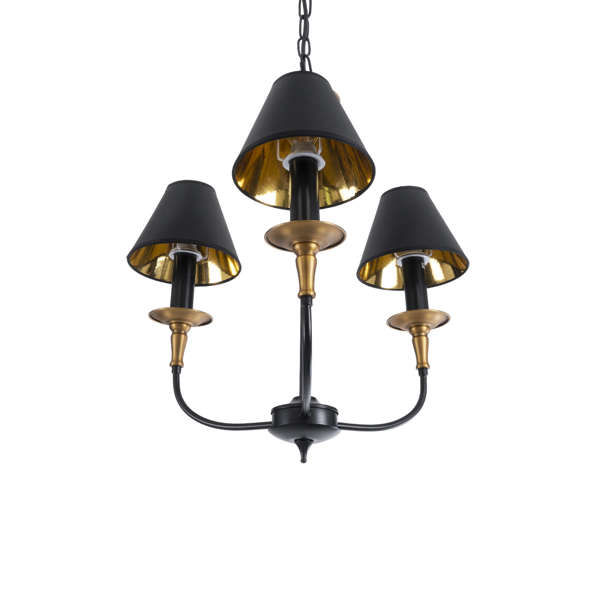 LEDTM® LIMI 01091 Vintage Κρεμαστό Φωτιστικό Οροφής με Ντουί 3 x E14 AC 220-240V IP20 - Μαύρο & Χρυσό - Μ55 x Π55 x Υ55cm - Image 6