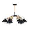 LEDTM® OLD SCHOOL 01094 Μοντέρνο Φωτιστικό Οροφής με Ντουί 6 x E27 AC 220-240V IP20 - Μαύρο & Μπεζ - Μ75 x Π75 x Υ40cm - Image 6