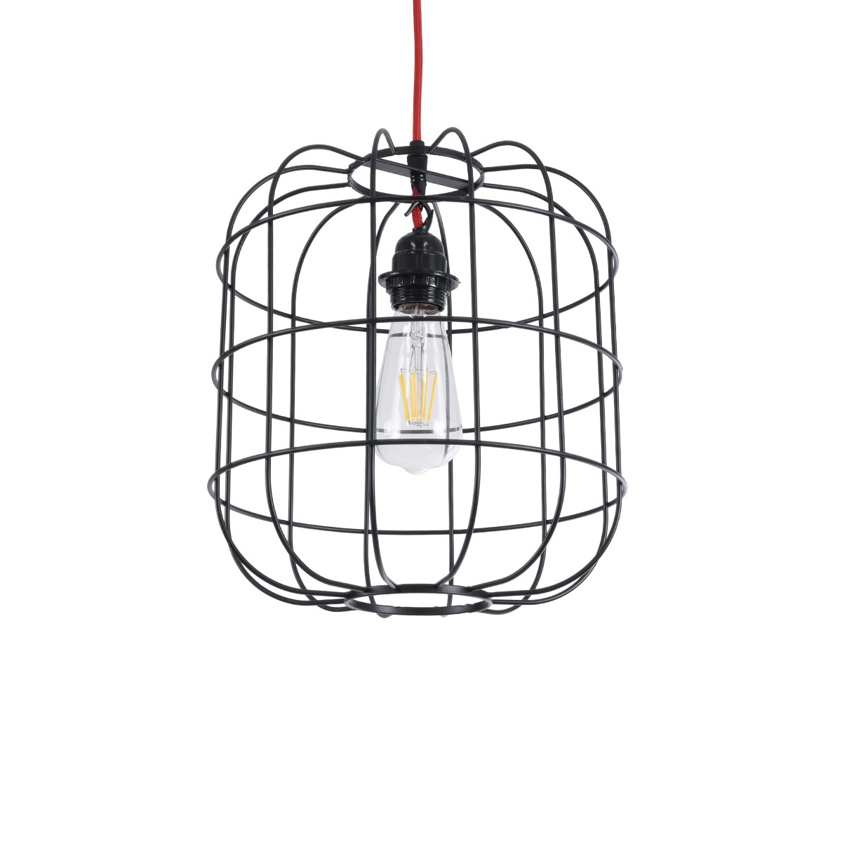 LEDTM® PARROT 01099 Μοντέρνο Κρεμαστό Φωτιστικό Οροφής με Ντουί 1 x E27 AC 220-240V IP20 - Μαύρο - Μ28 x Π28 x Υ30cm - Image 2