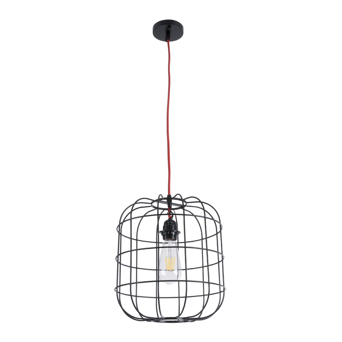 LEDTM® PARROT 01099 Μοντέρνο Κρεμαστό Φωτιστικό Οροφής με Ντουί 1 x E27 AC 220-240V IP20 - Μαύρο - Μ28 x Π28 x Υ30cm - Image 4