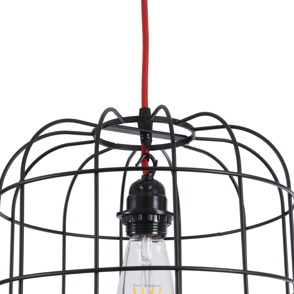 LEDTM® PARROT 01099 Μοντέρνο Κρεμαστό Φωτιστικό Οροφής με Ντουί 1 x E27 AC 220-240V IP20 - Μαύρο - Μ28 x Π28 x Υ30cm - Image 8