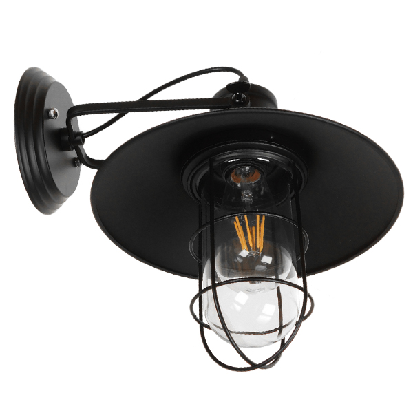 LEDTM® CELL 01118 Vintage Φωτιστικό Τοίχου - Απλίκα με Ντουί 1 x E27 AC 220-240V IP20 - Μαύρο - Μ33 x Π27 x Υ33cm - Image 3