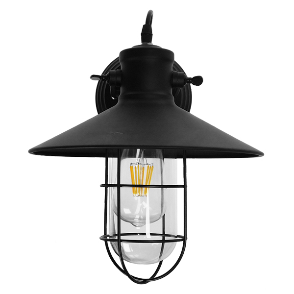 LEDTM® CELL 01118 Vintage Φωτιστικό Τοίχου - Απλίκα με Ντουί 1 x E27 AC 220-240V IP20 - Μαύρο - Μ33 x Π27 x Υ33cm - Image 5