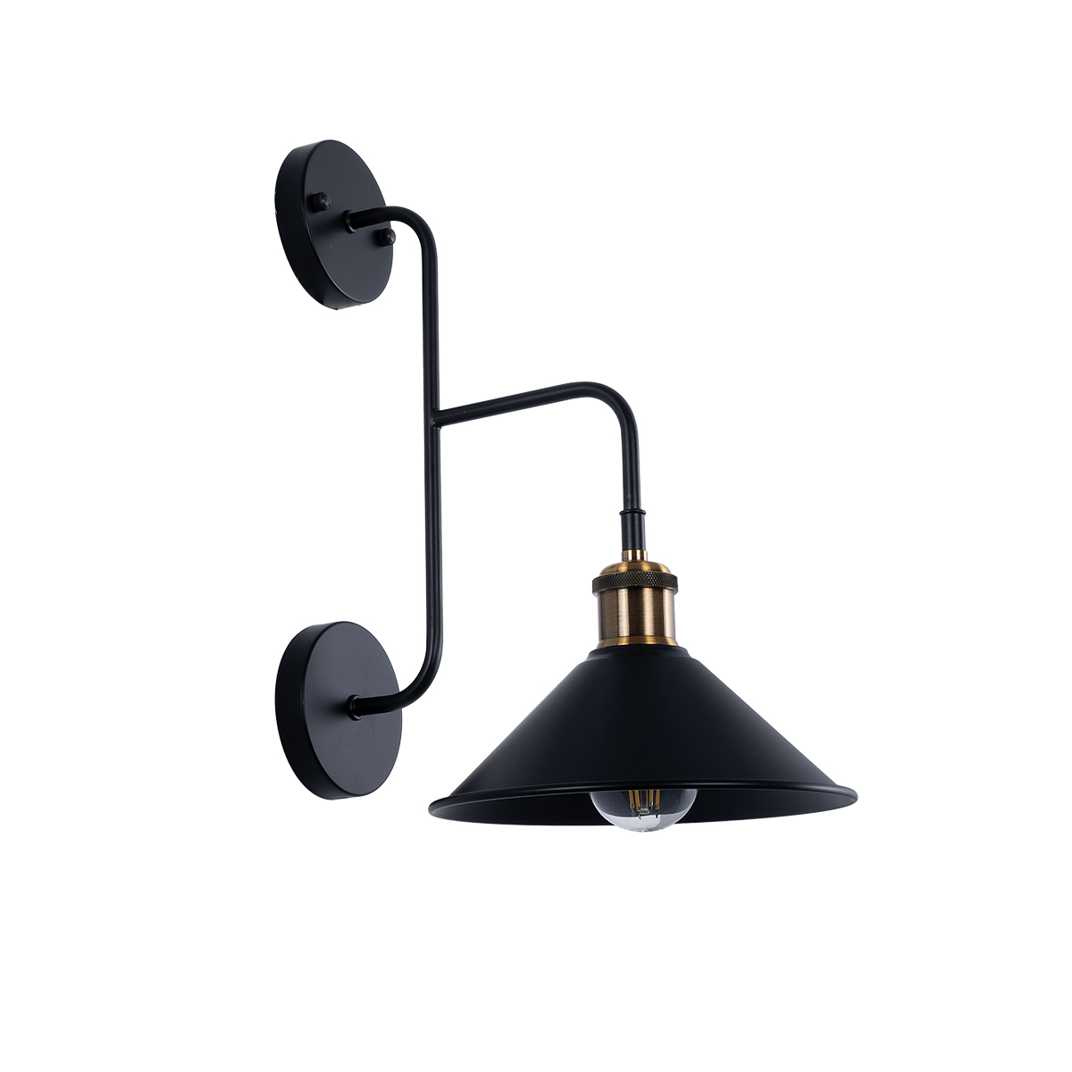 LEDTM® MAGEOR 01120 Vintage Φωτιστικό Τοίχου - Απλίκα με Ντουί 1 x E27 AC 220-240V IP20 - Μαύρο & Χρυσό - Μ22 x Π30 x Υ40cm - Image 2