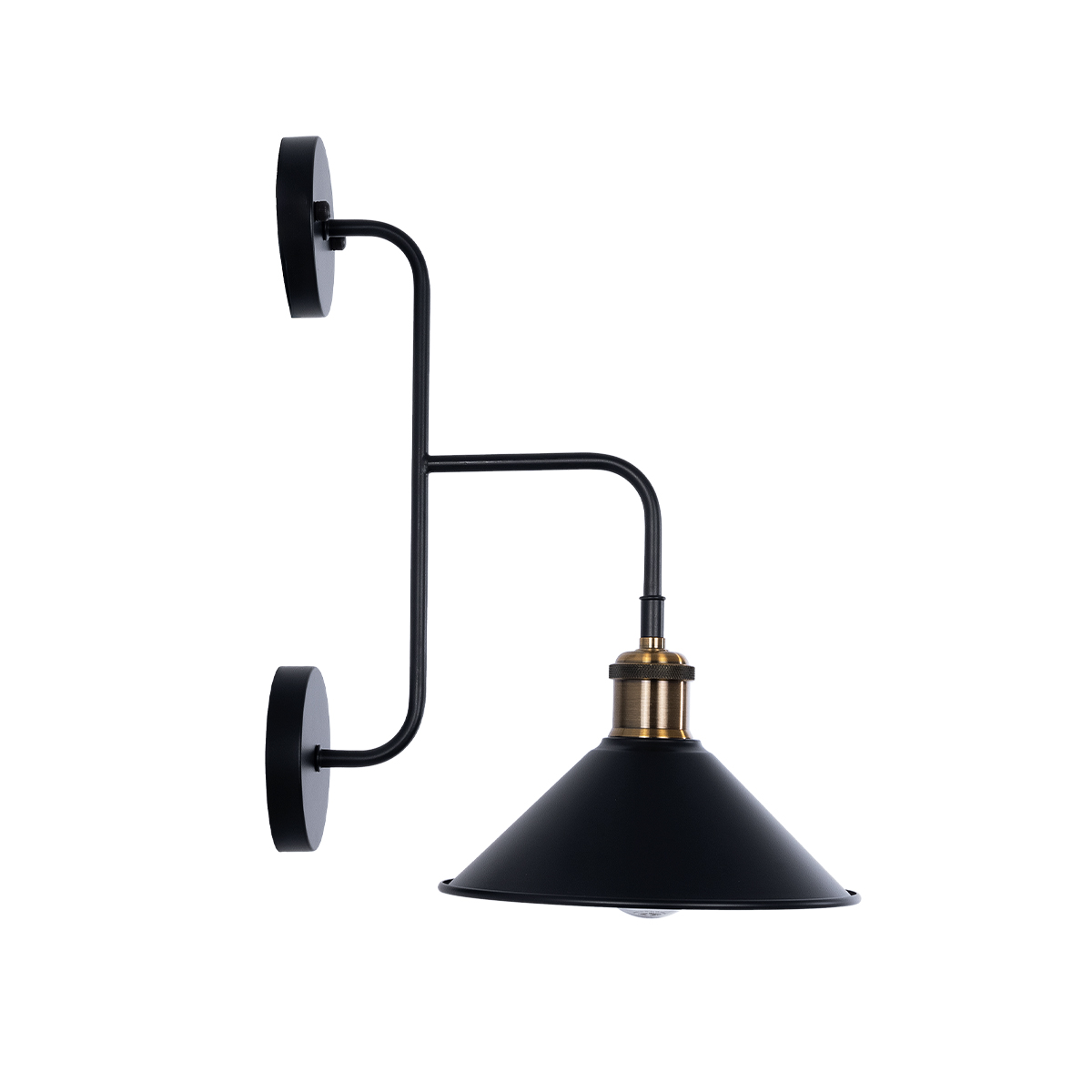 LEDTM® MAGEOR 01120 Vintage Φωτιστικό Τοίχου - Απλίκα με Ντουί 1 x E27 AC 220-240V IP20 - Μαύρο & Χρυσό - Μ22 x Π30 x Υ40cm - Image 5