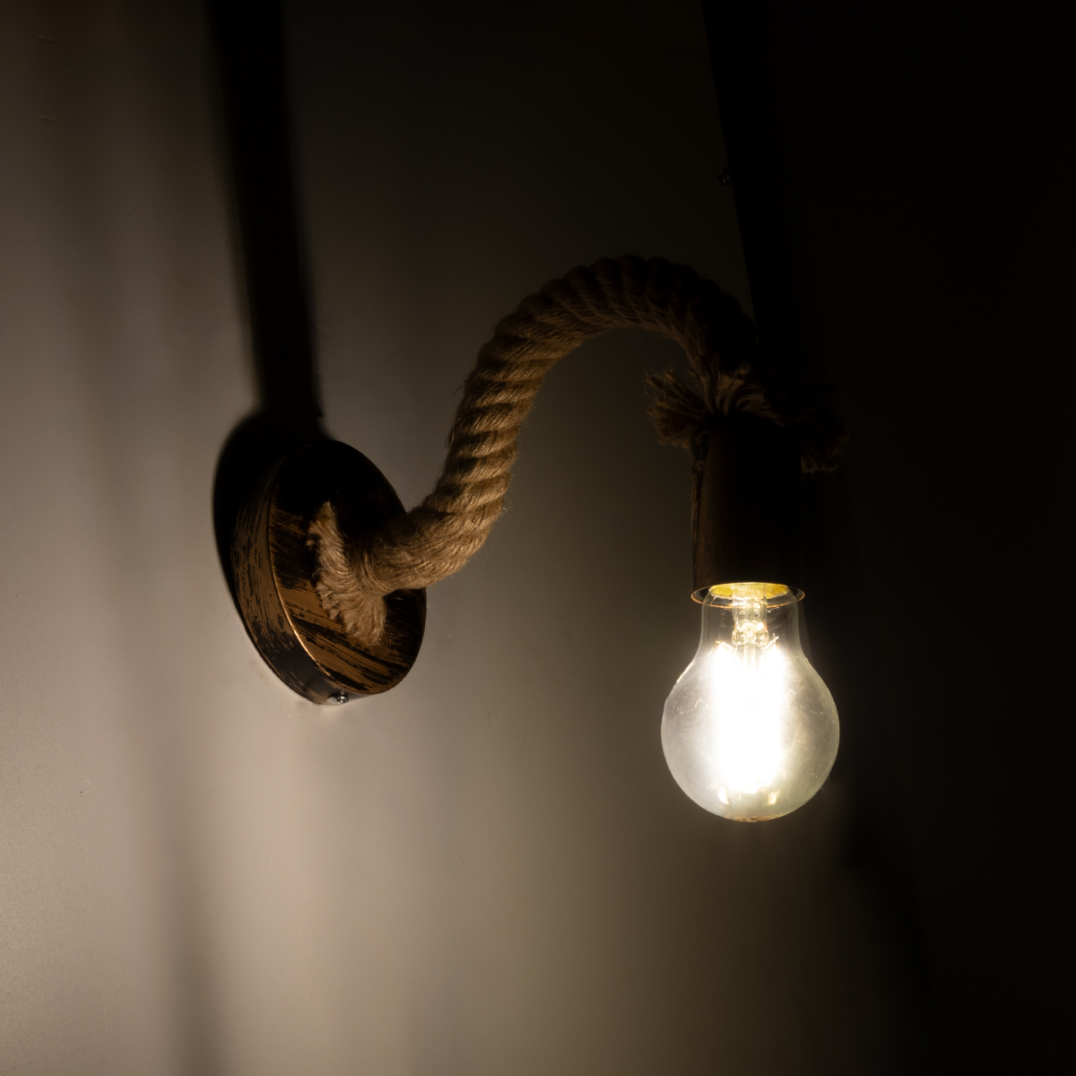 LEDTM® DAKER 01126 Vintage Φωτιστικό Τοίχου - Απλίκα με Ντουί 1 x E27 AC 220-240V IP20 - Χάλκινο Εφέ Σκουριάς & Μπεζ - Μ10 x Π22 x Υ15cm - Image 3