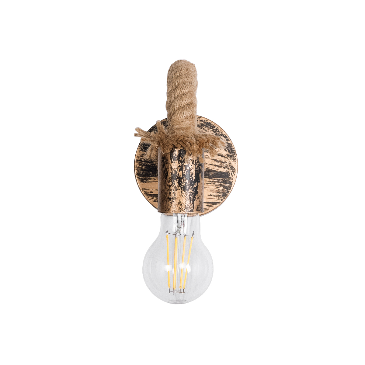LEDTM® DAKER 01126 Vintage Φωτιστικό Τοίχου - Απλίκα με Ντουί 1 x E27 AC 220-240V IP20 - Χάλκινο Εφέ Σκουριάς & Μπεζ - Μ10 x Π22 x Υ15cm - Image 4