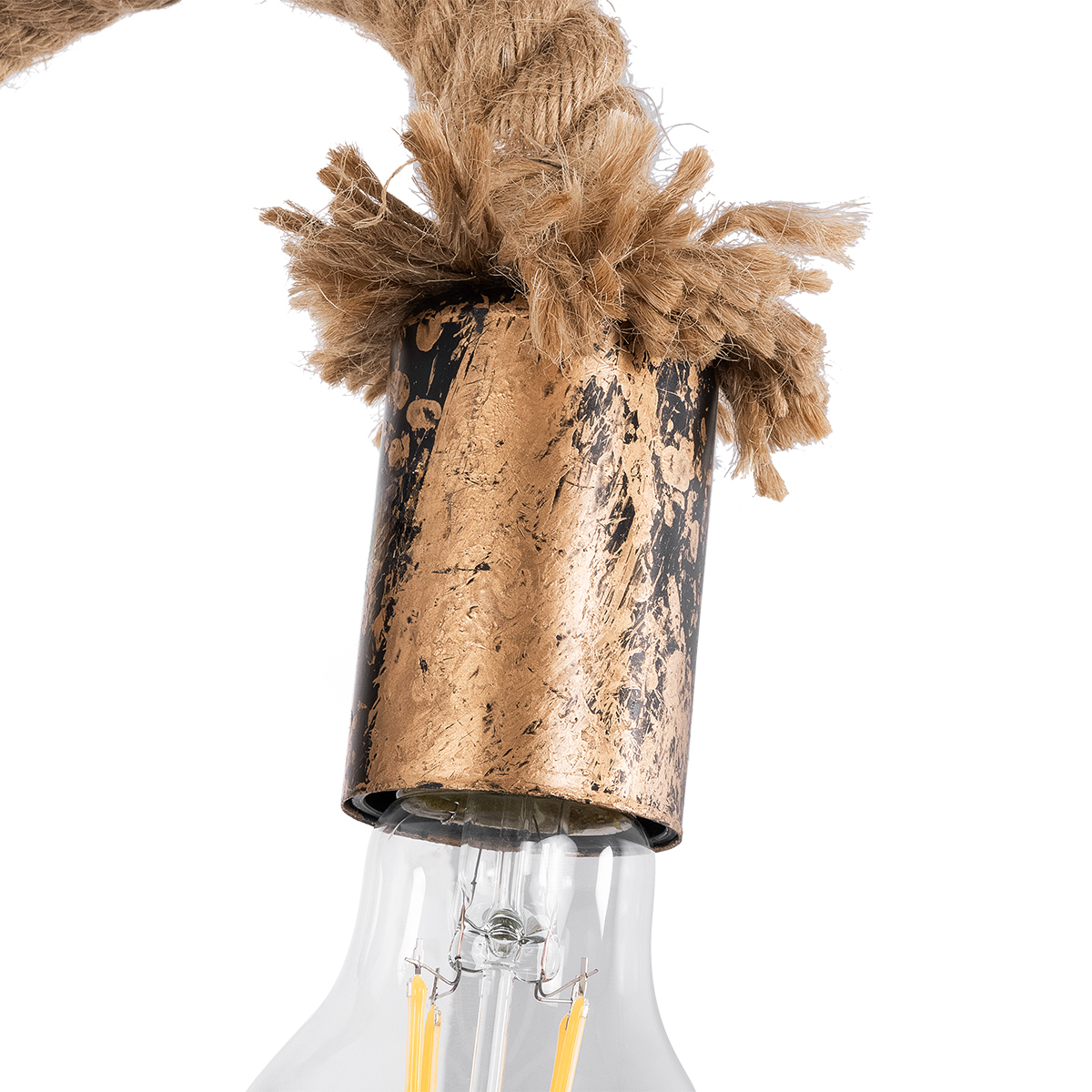 LEDTM® DAKER 01126 Vintage Φωτιστικό Τοίχου - Απλίκα με Ντουί 1 x E27 AC 220-240V IP20 - Χάλκινο Εφέ Σκουριάς & Μπεζ - Μ10 x Π22 x Υ15cm - Image 6