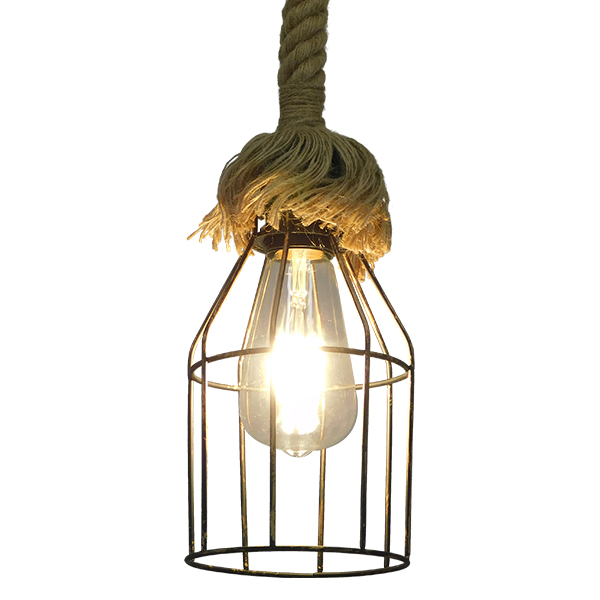 LEDTM® LAICO 01129 Vintage Κρεμαστό Φωτιστικό Οροφής με Ντουί 1 x E27 AC 220-240V IP20 - Μπρούτζινο & Μπεζ - Μ12 x Π12 x Υ100cm - Image 2