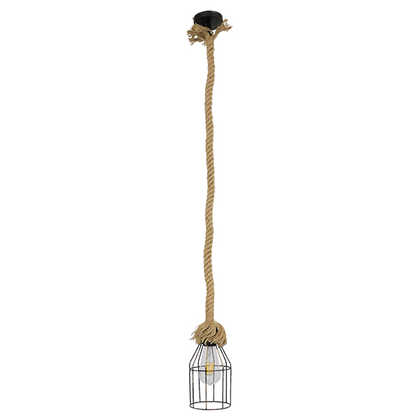 LEDTM® LAICO 01129 Vintage Κρεμαστό Φωτιστικό Οροφής με Ντουί 1 x E27 AC 220-240V IP20 - Μπρούτζινο & Μπεζ - Μ12 x Π12 x Υ100cm - Image 3
