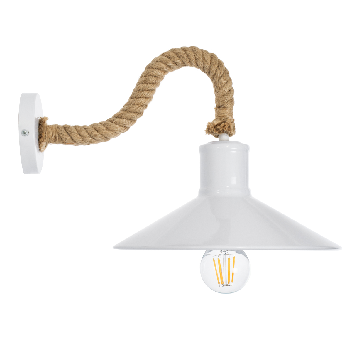 LEDTM® VINSA 01130 Boho Φωτιστικό Τοίχου - Απλίκα με Ντουί 1 x E27 AC 220-240V IP20 - Λευκό & Μπεζ - Μ37.5 x Π26.7 x Υ25cm - Image 4