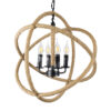 LEDTM® VITRUVIAN 01141 Boho Κρεμαστό Φωτιστικό Οροφής με Ντουί 4 x E14 AC 220-240V IP20 - Μαύρο & Μπεζ - Μ53 x Π53 x Υ53cm - Image 5