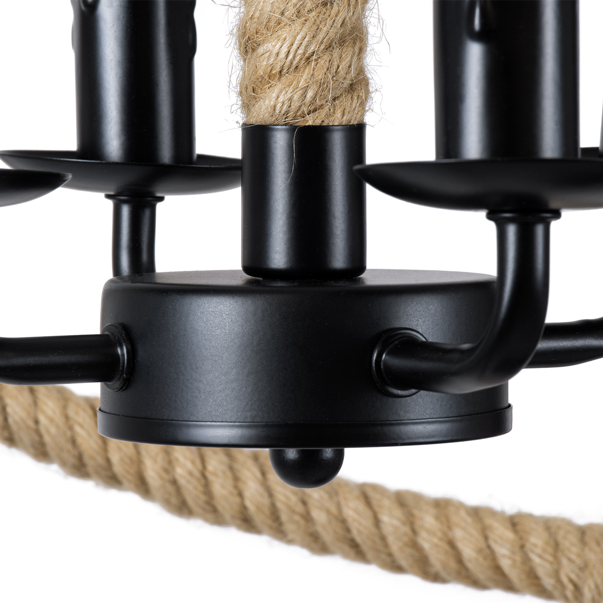 LEDTM® VITRUVIAN 01141 Boho Κρεμαστό Φωτιστικό Οροφής με Ντουί 4 x E14 AC 220-240V IP20 - Μαύρο & Μπεζ - Μ53 x Π53 x Υ53cm - Image 10