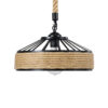 LEDTM® SAHARA 01146 Boho Κρεμαστό Φωτιστικό Οροφής με Ντουί 1 x E27 AC 220-240V IP20 - Μπεζ & Μαύρο - Μ31 x Π31 x Υ14cm - Image 5