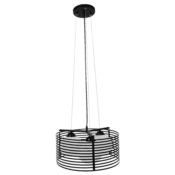 LEDTM® KEVIA 01150 Μοντέρνο Κρεμαστό Φωτιστικό Οροφής με Ντουί 3 x E27 AC 220-240V IP20 - Μαύρο & Λευκό - Μ40 x Π40 x Υ17.5cm - Image 2