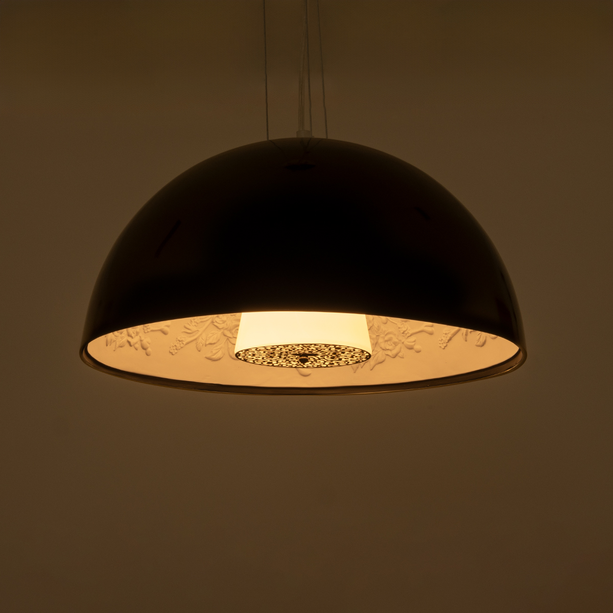 LEDTM® SERENIA 01151 Μοντέρνο Κρεμαστό Φωτιστικό Οροφής με Ντουί 1 x E27 AC 220-240V IP20 - Μαύρο & Λευκό - Μ40 x Π40 x Υ20cm - Image 3