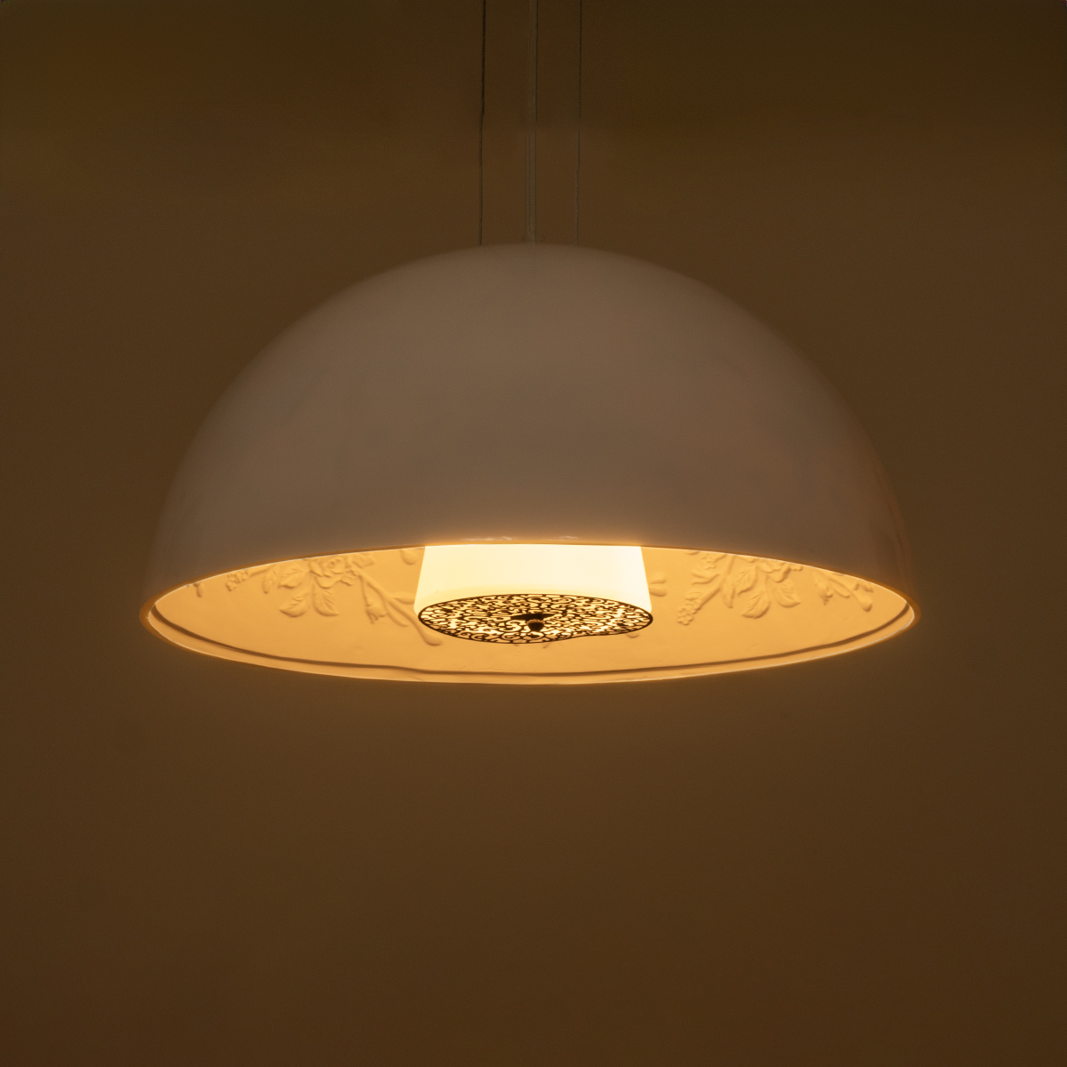 LEDTM® SERENIA 01152 Μοντέρνο Κρεμαστό Φωτιστικό Οροφής με Ντουί 1 x E27 AC 220-240V IP20 - Λευκό - Μ40 x Π40 x Υ20cm - Image 3