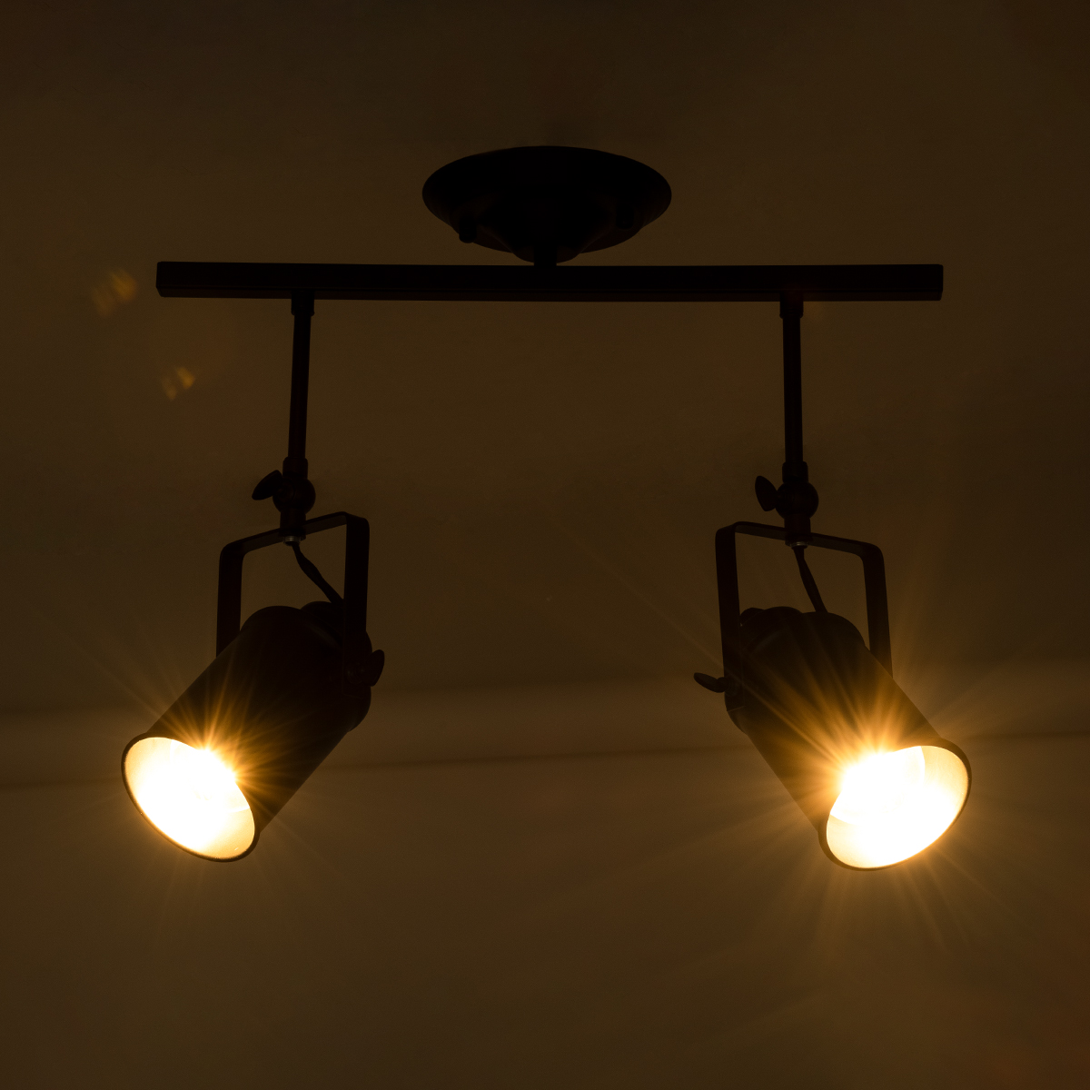 LEDTM® HOLLYWOOD 01154 Vintage Φωτιστικό Οροφής με Ντουί 2 x E27 AC 220-240V IP20 - Μαύρο - Μ45 x Π15 x Υ40cm - Image 3
