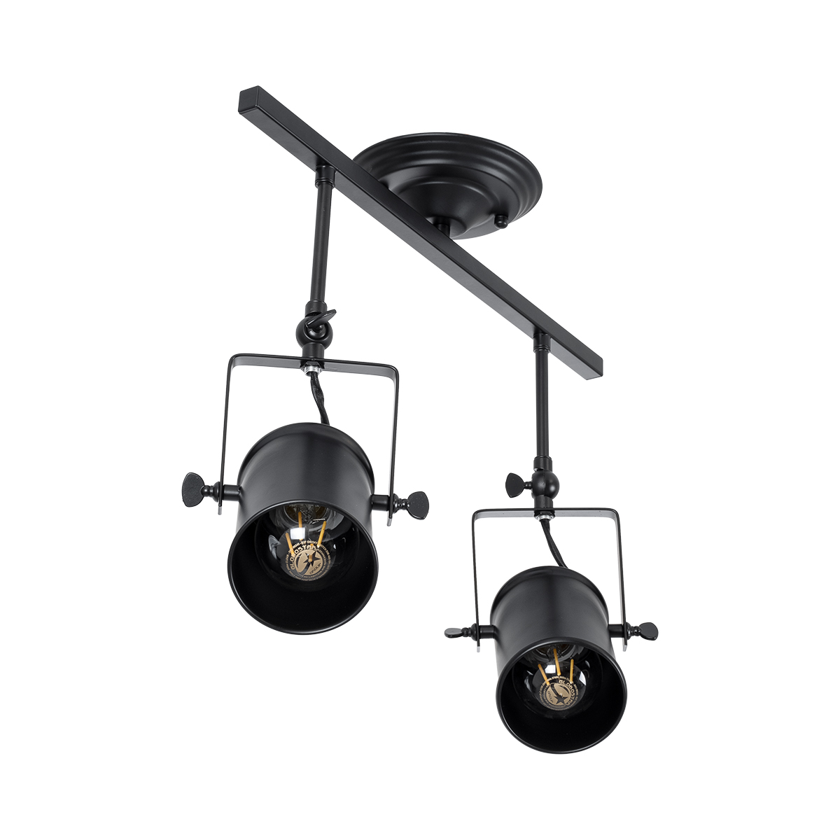 LEDTM® HOLLYWOOD 01154 Vintage Φωτιστικό Οροφής με Ντουί 2 x E27 AC 220-240V IP20 - Μαύρο - Μ45 x Π15 x Υ40cm - Image 4
