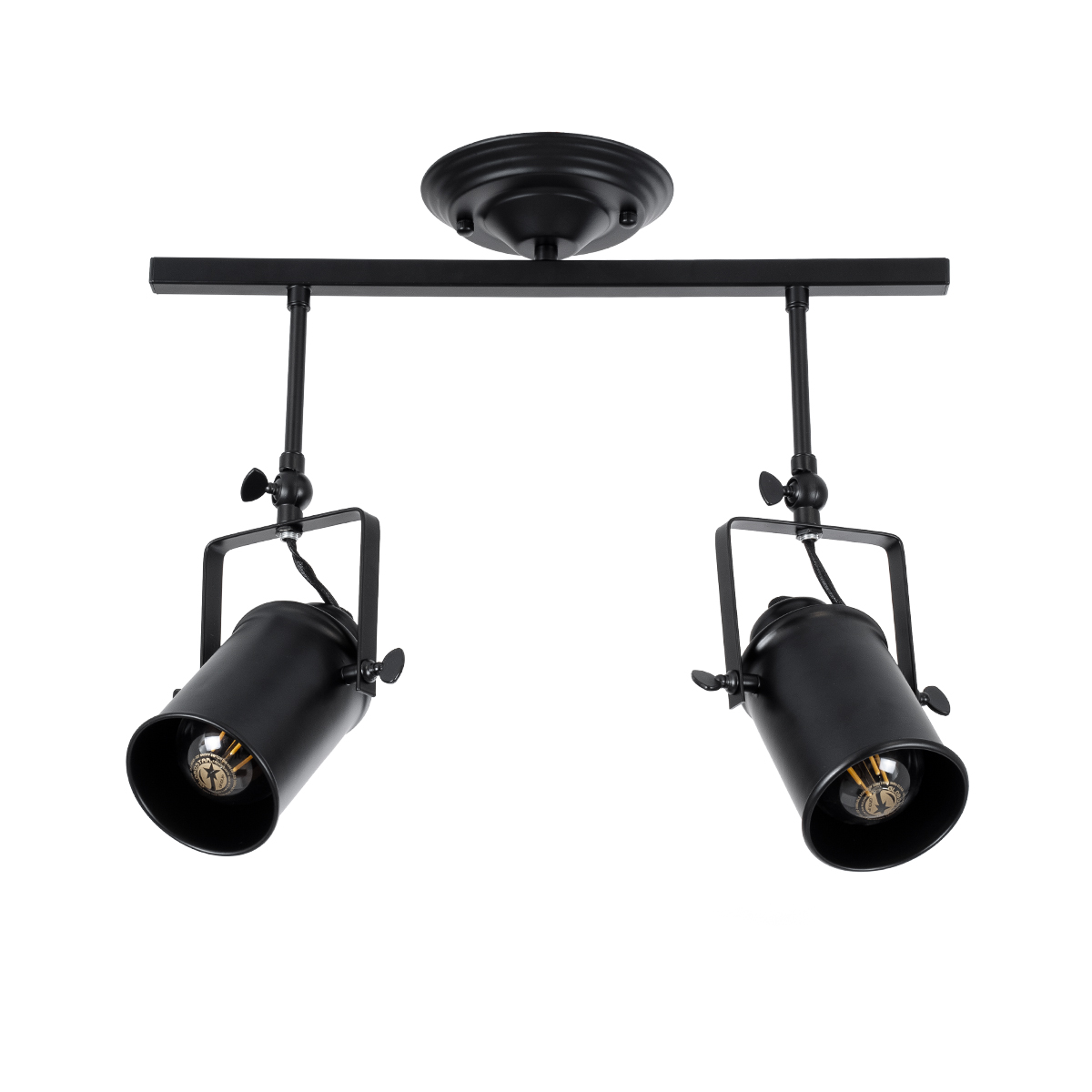 LEDTM® HOLLYWOOD 01154 Vintage Φωτιστικό Οροφής με Ντουί 2 x E27 AC 220-240V IP20 - Μαύρο - Μ45 x Π15 x Υ40cm - Image 5