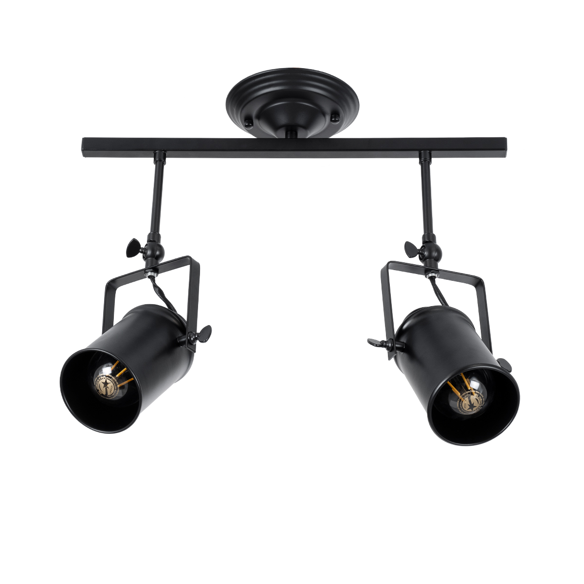 LEDTM® HOLLYWOOD 01154 Vintage Φωτιστικό Οροφής με Ντουί 2 x E27 AC 220-240V IP20 - Μαύρο - Μ45 x Π15 x Υ40cm - Image 6