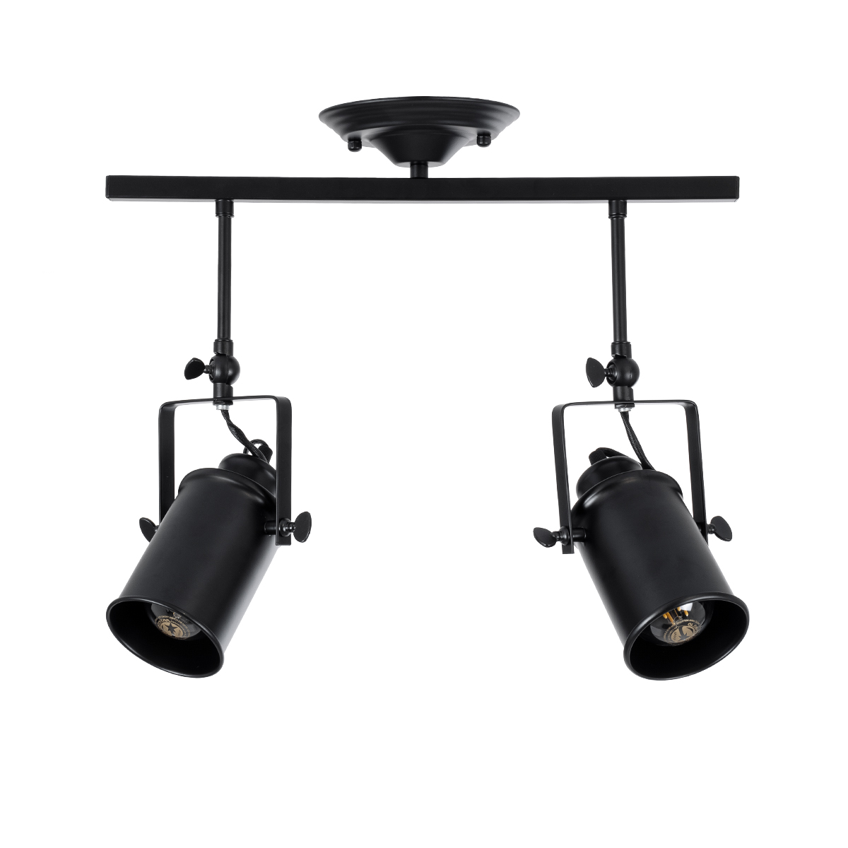 LEDTM® HOLLYWOOD 01154 Vintage Φωτιστικό Οροφής με Ντουί 2 x E27 AC 220-240V IP20 - Μαύρο - Μ45 x Π15 x Υ40cm - Image 7