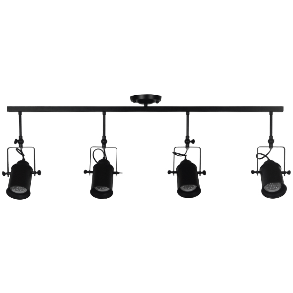 LEDTM® HOLLYWOOD 01156 Vintage Φωτιστικό Οροφής με Ντουί 4 x E27 AC 220-240V IP20 - Μαύρο - Μ110 x Π13 x Υ38cm - Image 2