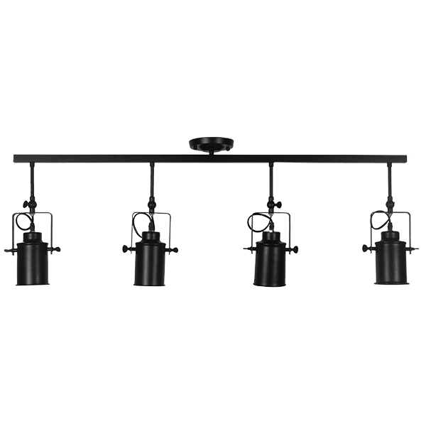 LEDTM® HOLLYWOOD 01156 Vintage Φωτιστικό Οροφής με Ντουί 4 x E27 AC 220-240V IP20 - Μαύρο - Μ110 x Π13 x Υ38cm - Image 3