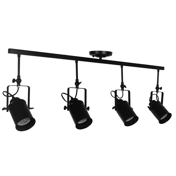 LEDTM® HOLLYWOOD 01156 Vintage Φωτιστικό Οροφής με Ντουί 4 x E27 AC 220-240V IP20 - Μαύρο - Μ110 x Π13 x Υ38cm - Image 4
