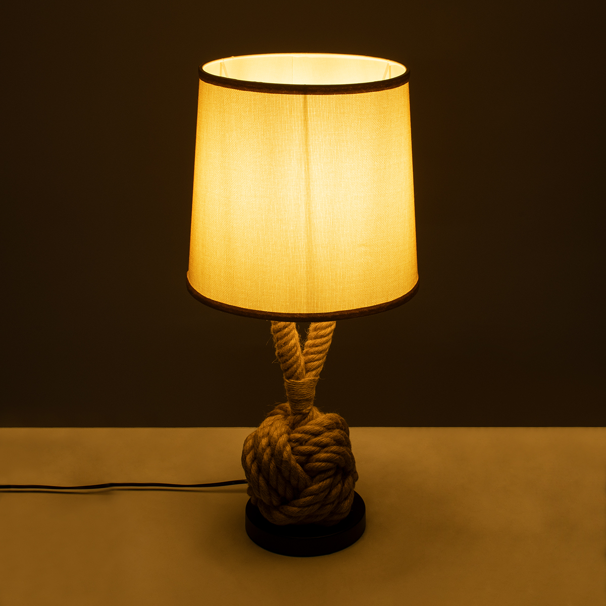 LEDTM® MONKEYFIST 01162 Vintage Επιτραπέζιο Φωτιστικό Πορτατίφ με Ντουί 1 x E27 AC 220-240V IP20 - Μπεζ - Μ27 x Π27 x Υ58cm - Image 3