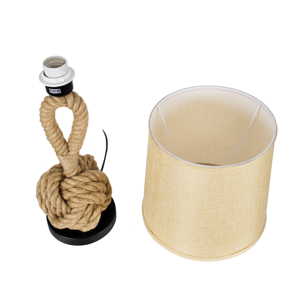LEDTM® MONKEYFIST 01162 Vintage Επιτραπέζιο Φωτιστικό Πορτατίφ με Ντουί 1 x E27 AC 220-240V IP20 - Μπεζ - Μ27 x Π27 x Υ58cm - Image 9