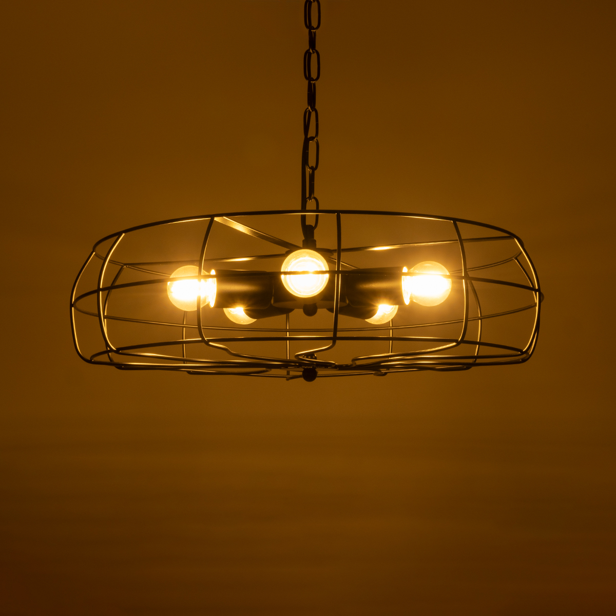 LEDTM® HELIX 01164 Vintage Κρεμαστό Φωτιστικό Οροφής με Ντουί 5 x E27 AC 220-240V IP20 - Μαύρο - Μ46 x Π46 x Υ13cm - Image 3