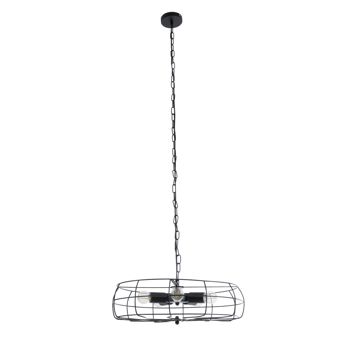 LEDTM® HELIX 01164 Vintage Κρεμαστό Φωτιστικό Οροφής με Ντουί 5 x E27 AC 220-240V IP20 - Μαύρο - Μ46 x Π46 x Υ13cm - Image 4