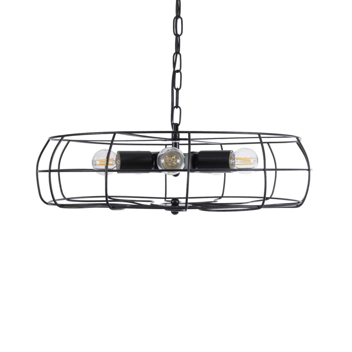 LEDTM® HELIX 01164 Vintage Κρεμαστό Φωτιστικό Οροφής με Ντουί 5 x E27 AC 220-240V IP20 - Μαύρο - Μ46 x Π46 x Υ13cm - Image 5
