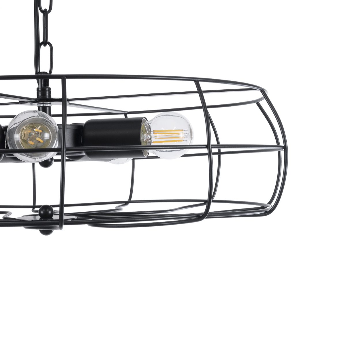 LEDTM® HELIX 01164 Vintage Κρεμαστό Φωτιστικό Οροφής με Ντουί 5 x E27 AC 220-240V IP20 - Μαύρο - Μ46 x Π46 x Υ13cm - Image 8