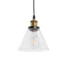 LEDTM® BINGLEY 01169 Vintage Κρεμαστό Φωτιστικό Οροφής με Ντουί 1 x E27 AC 220-240V IP20 - Διάφανο & Χρυσό - Μ18 x Π18 x Υ20cm - Image 2
