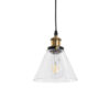 LEDTM® BINGLEY 01169 Vintage Κρεμαστό Φωτιστικό Οροφής με Ντουί 1 x E27 AC 220-240V IP20 - Διάφανο & Χρυσό - Μ18 x Π18 x Υ20cm - Image 6