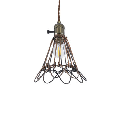 Alternative view of LEDTM® FLOWERON 01180 Vintage Κρεμαστό Φωτιστικό Οροφής με Ντουί 1 x E27 AC 220-240V IP20 - Χάλκινο & Μπρούτζινο - Μ10 x Π10 x Υ20cm