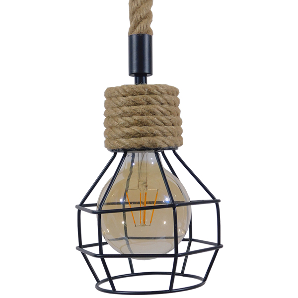 LEDTM® HELLET 01182 Vintage Κρεμαστό Φωτιστικό Οροφής με Ντουί 1 x E27 AC 220-240V IP20 - Μαύρο & Μπεζ - Μ16 x Π16 x Υ25cm - Image 5