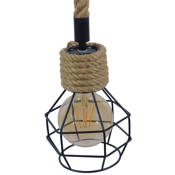 LEDTM® HELLET 01182 Vintage Κρεμαστό Φωτιστικό Οροφής με Ντουί 1 x E27 AC 220-240V IP20 - Μαύρο & Μπεζ - Μ16 x Π16 x Υ25cm - Image 6