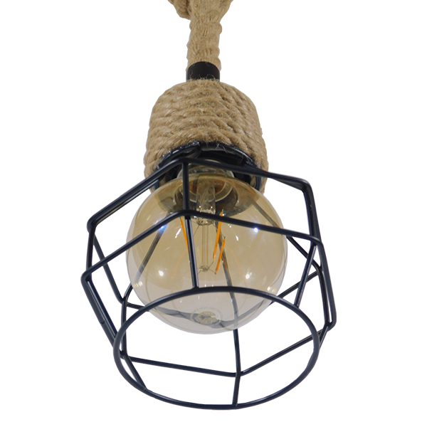 LEDTM® HELLET 01182 Vintage Κρεμαστό Φωτιστικό Οροφής με Ντουί 1 x E27 AC 220-240V IP20 - Μαύρο & Μπεζ - Μ16 x Π16 x Υ25cm - Image 7