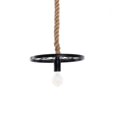 Alternative view of LEDTM® VELO 01185 Vintage Κρεμαστό Φωτιστικό Οροφής με Ντουί 1 x E27 AC 220-240V IP20 - Μαύρο & Μπεζ - Μ30 x Π30 x Υ12cm