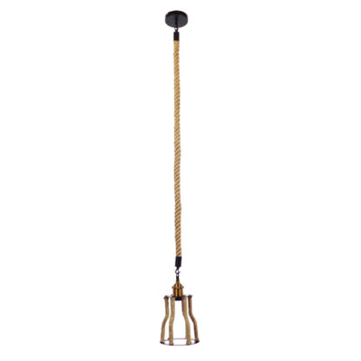 Alternative view of LEDTM® LANTERN 01186 Vintage Κρεμαστό Φωτιστικό Οροφής με Ντουί 1 x E27 AC 220-240V IP20 - Μπεζ & Μαύρο - Μ15 x Π15 x Υ24cm