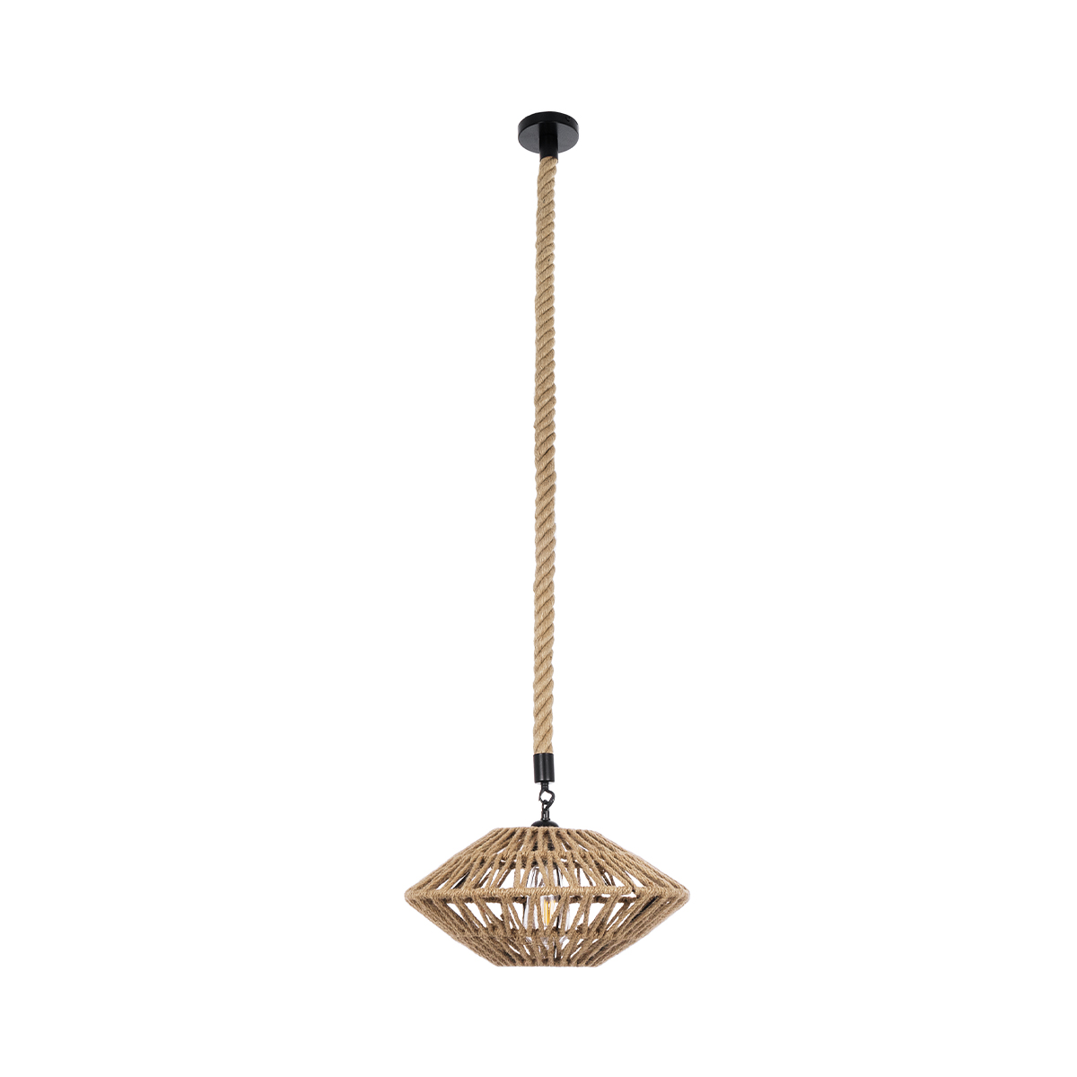 LEDTM® DOGMA 01187 Boho Κρεμαστό Φωτιστικό Οροφής με Ντουί 1 x E27 AC 220-240V IP20 - Μπεζ - Μ40 x Π40 x Υ20cm - Image 4