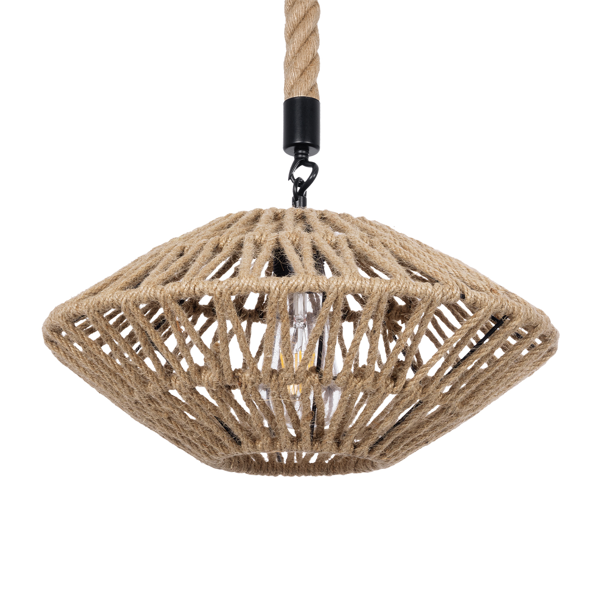 LEDTM® DOGMA 01187 Boho Κρεμαστό Φωτιστικό Οροφής με Ντουί 1 x E27 AC 220-240V IP20 - Μπεζ - Μ40 x Π40 x Υ20cm - Image 5