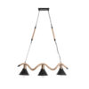 LEDTM® TYMEN 01189 Boho Κρεμαστό Φωτιστικό Οροφής με Ντουί 3 x E27 AC 220-240V IP20 - Μαύρο & Μπεζ - Μ85 x Π18.5 x Υ20cm - Image 4