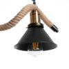 LEDTM® TYMEN 01189 Boho Κρεμαστό Φωτιστικό Οροφής με Ντουί 3 x E27 AC 220-240V IP20 - Μαύρο & Μπεζ - Μ85 x Π18.5 x Υ20cm - Image 7